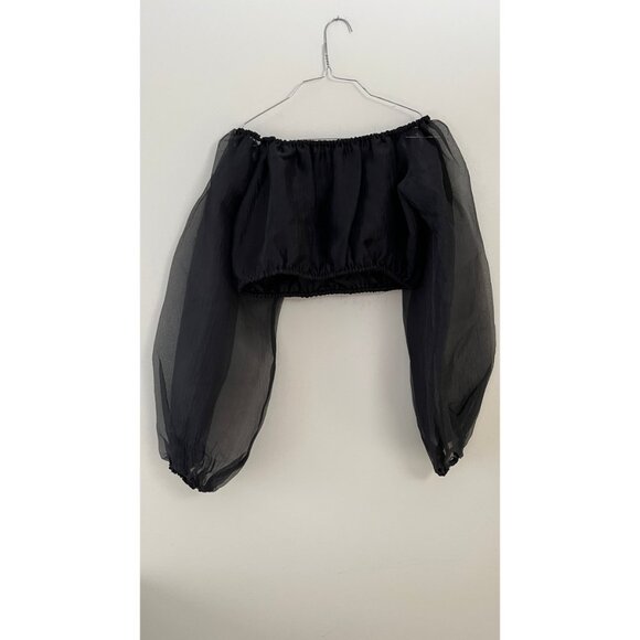 STAUD PUFF SLEEVE CROPPED BLOUSE S - Picture 4 of 6